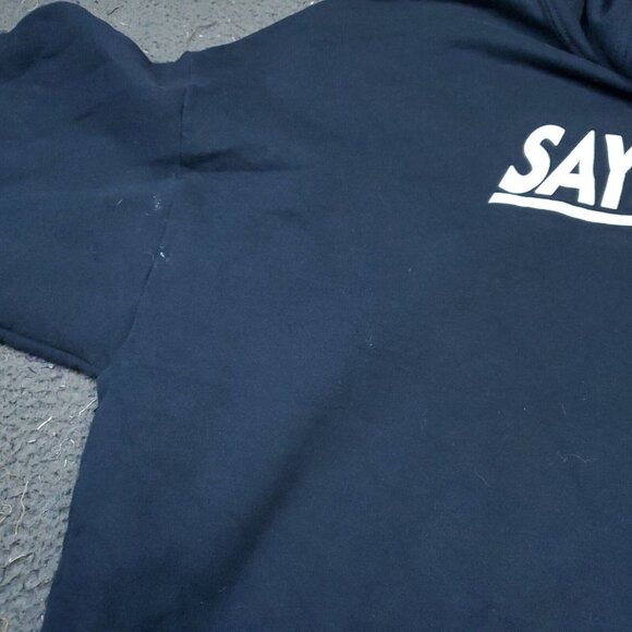 Fruit Of The Loom Say Never Hoodie Sweater Mens 2XL XXL Pullover Black - Picture 9 of 11